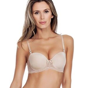 NWT AFFINITAS Pearl European Nude Strapless Bra